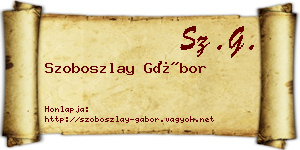 Szoboszlay Gábor névjegykártya