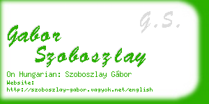 gabor szoboszlay business card